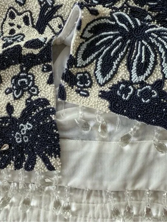 STAUD Cream and Blue Floral Dress - Picture 2 of 6